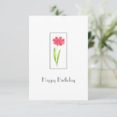 Carte Fleur d'aquarelle rouge rose (Debout devant)