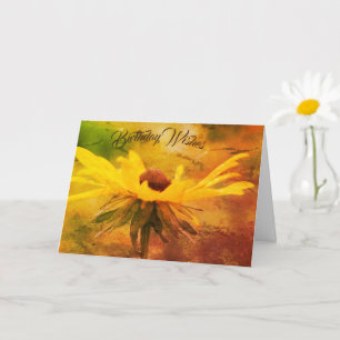 Carte Fleur d'art d'anniversaire de Susan aux yeux noirs