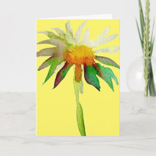 Carte Fleur d'art moderne Daisy sur jaune Joyeux anniver