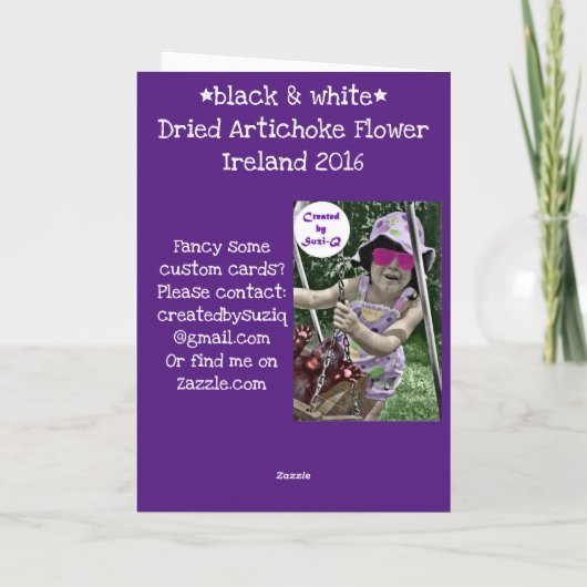 Carte Fleur d'artichaut séchée (Dos)