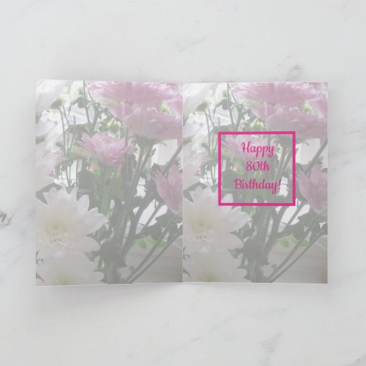 Carte Fleur de 80e anniversaire (Intérieur)