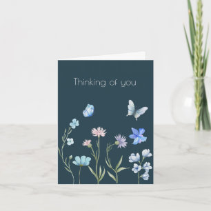 Carte Fleur de Boho botanique sauvage pensant à vous