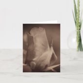 Carte Fleur de bouton de rose sépia vintage âgée Note (Devant)