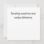 Carte Fleur de cactus (Dos)
