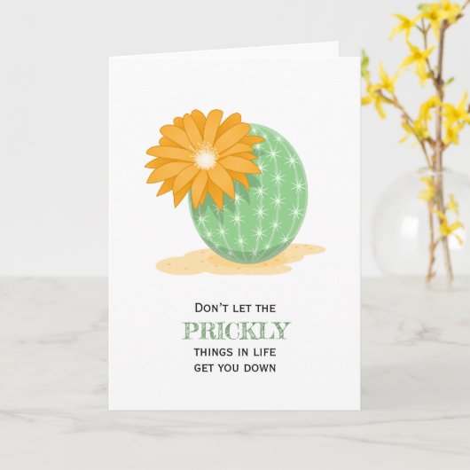 Carte Fleur de cactus - Citation de choses difficiles (Fleur jaune)