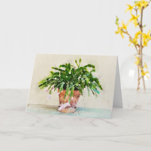 Carte Fleur de cactus en argile Pot en style sud-ouest (Fleur jaune)