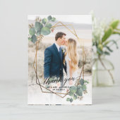 Carte Fleur de cadre géométrique or (Debout devant)