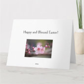 Carte Fleur de cerisier de Pâques Il a ressuscité Matthi (Dos)