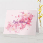 Carte Fleur de cerisier rose (Fleur jaune)