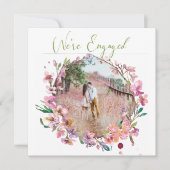 Carte Fleur de cerisier rose Ajouter Fiançailles photo (Devant)