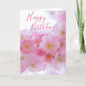 Carte Fleur de cerisier rose | Anniversaire personnalisé (Devant)