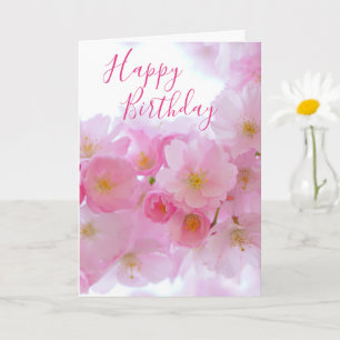 Carte Fleur de cerisier rose Anniversaire personnalisé