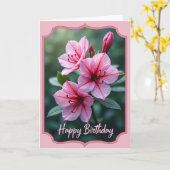 Carte Fleur de Cerisier Rose Douce (Fleur jaune)