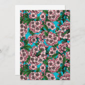 Carte Fleur de cerisier sur bleu (Devant / Derrière)