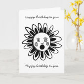 Carte Fleur de chant - Bonne chanson d'anniversaire (Fleur jaune)