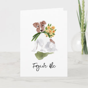 Carte Fleur de chiot s'il vous plaît me pardonner Art Te