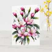 Carte Fleur de cire - Fleurs aquarelle (Fleur jaune)