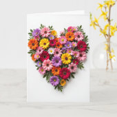 Carte Fleur de Coeur d'Amour (Fleur jaune)