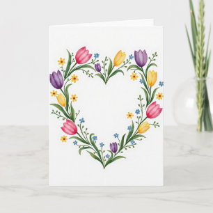 Carte Fleur de cœur en fleurs