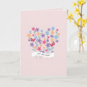 Carte Fleur de cœur Fête des mères maman (Fleur jaune)