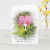 Carte fleur de coeur saignant d'anniversaire (Fleur jaune)