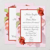 Carte Fleur de coing rouge et rose (Devant / Derrière)