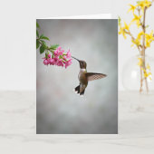 Carte Fleur de Colibri à Points (Fleur jaune)