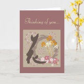 Carte Fleur de conception de kanji "pensant à vous…" (Fleur jaune)