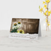 Carte Fleur de cône et panier avec Verse biblique (Fleur jaune)