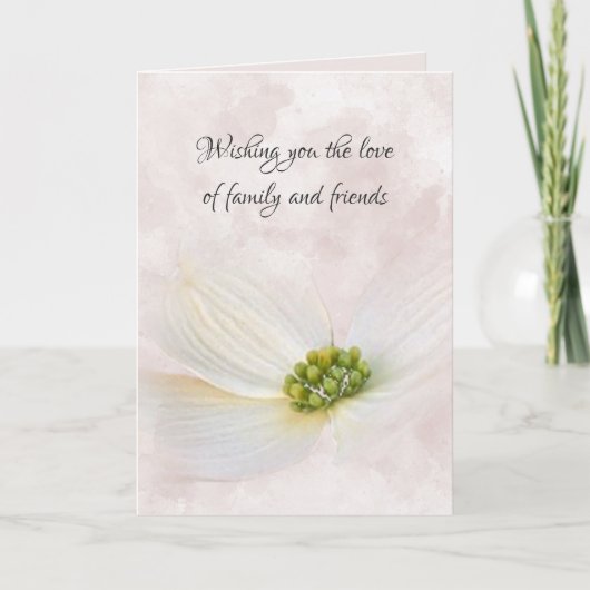 Carte Fleur de cosmos de sympathie sur fond abstrait ros (Devant)