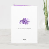 Carte Fleur de couleur hydrique ultra violette (Dos)