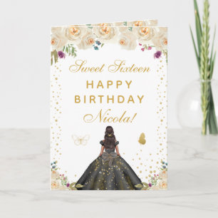 Carte Fleur de Crème Fille à la Peau Foncée Douze Ans