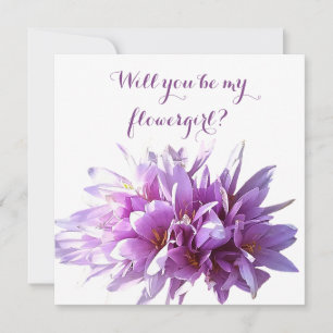 Carte Fleur de Crocus Rose seras-tu ma demoiselle
