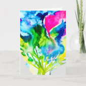 Carte Fleur de cyclamen rose Aquarelle abstraite (Devant)