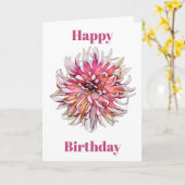 CARTE FLEUR DE DAHLIA (Fleur jaune)