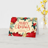 Carte Fleur de filleule et joyeux Noël de houx (Fleur jaune)
