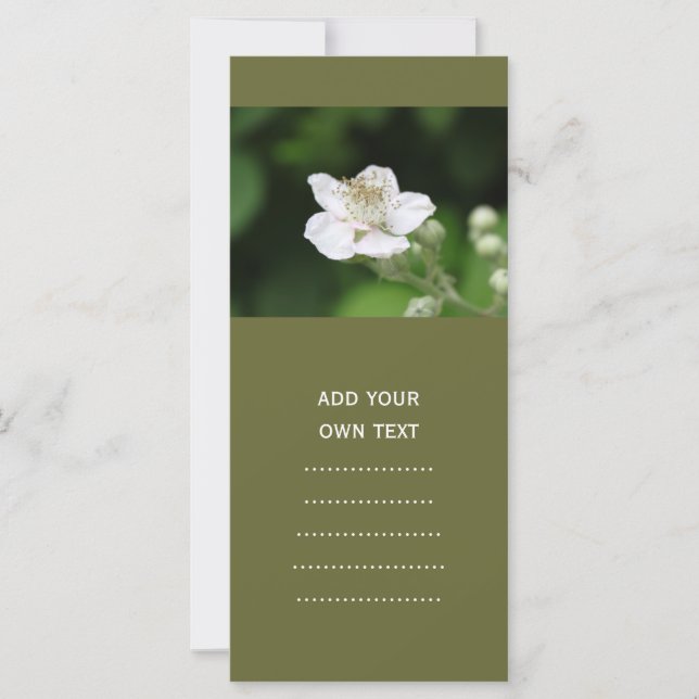 Carte Fleur de framboise blanc sauvage. (Devant)