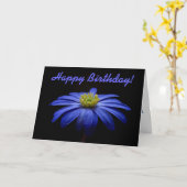 Carte Fleur de Gerbera Blue Daisy Joyeux Anniversaire (Fleur jaune)