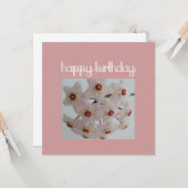 Carte Fleur de Hoya rose Anniversaire (Devant/Arrière en situation)