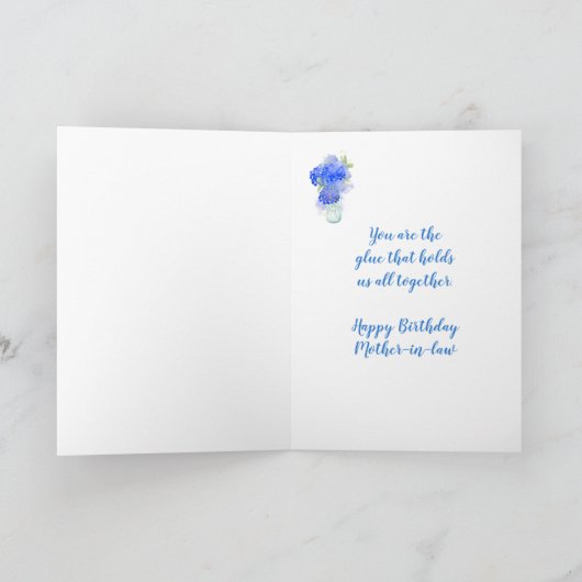 Carte Fleur de Hydrengea de belle-mère de joyeux (Intérieur)