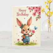Carte Fleur de Lapin à Points (Fleur jaune)
