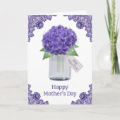 Carte Fleur de lilas rustique dentelle Hydrangea Fête de (Devant)