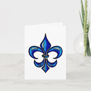 Carte Fleur de Lis en bleu