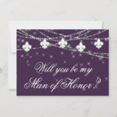 Carte Fleur de Lis Lumières violettes | Demandez à ma se (Devant)