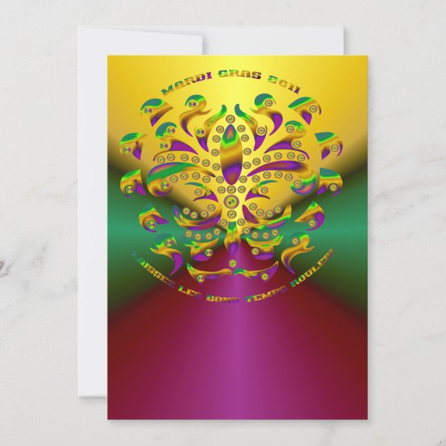 Carte Fleur de lis Mardi-Gras 2011 V-2 (Devant)