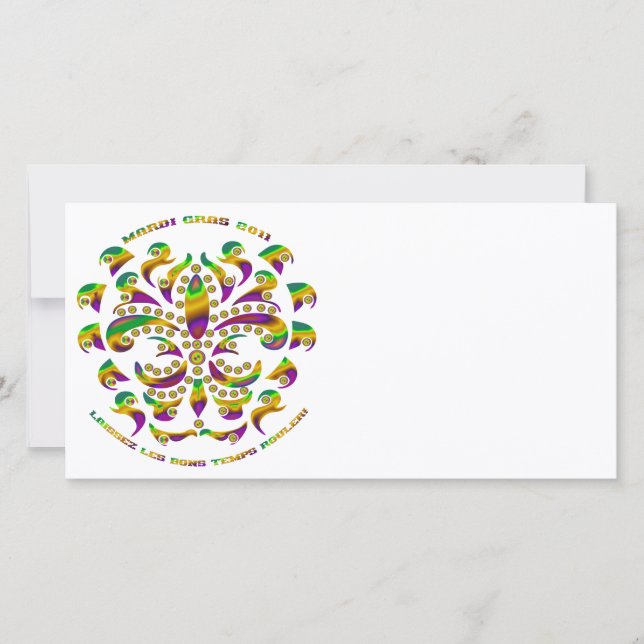 Carte fleur de lis Mardi-Gras 2011 V-2 (Devant)