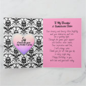 Carte Fleur de Lis noir et blanc Afro-Américain soeur (Intérieur)