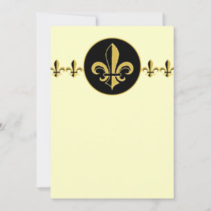 Carte Fleur de lis noir et or
