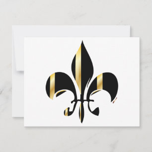 Carte Fleur de lis noir et or