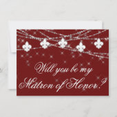 Carte Fleur de Lis Rouge foncé | La servante d'honneur (Devant)